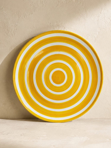 Plato Cerámica Círculos Amarillo