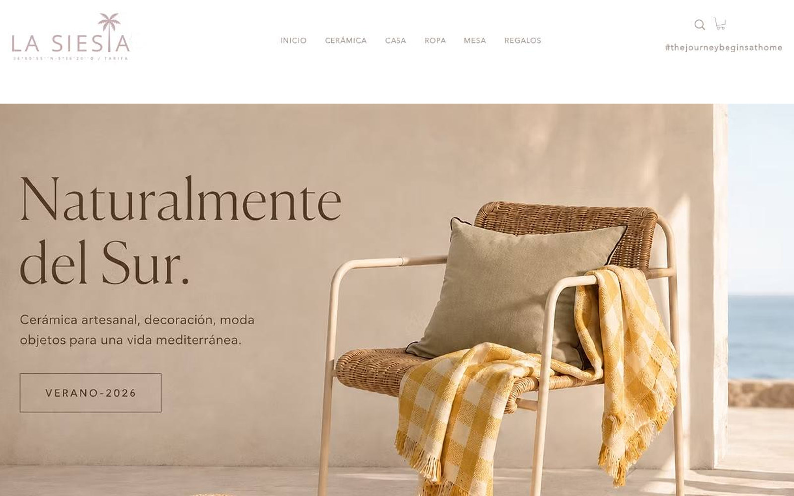 Captura de pantalla de la home de La Siesta Deco