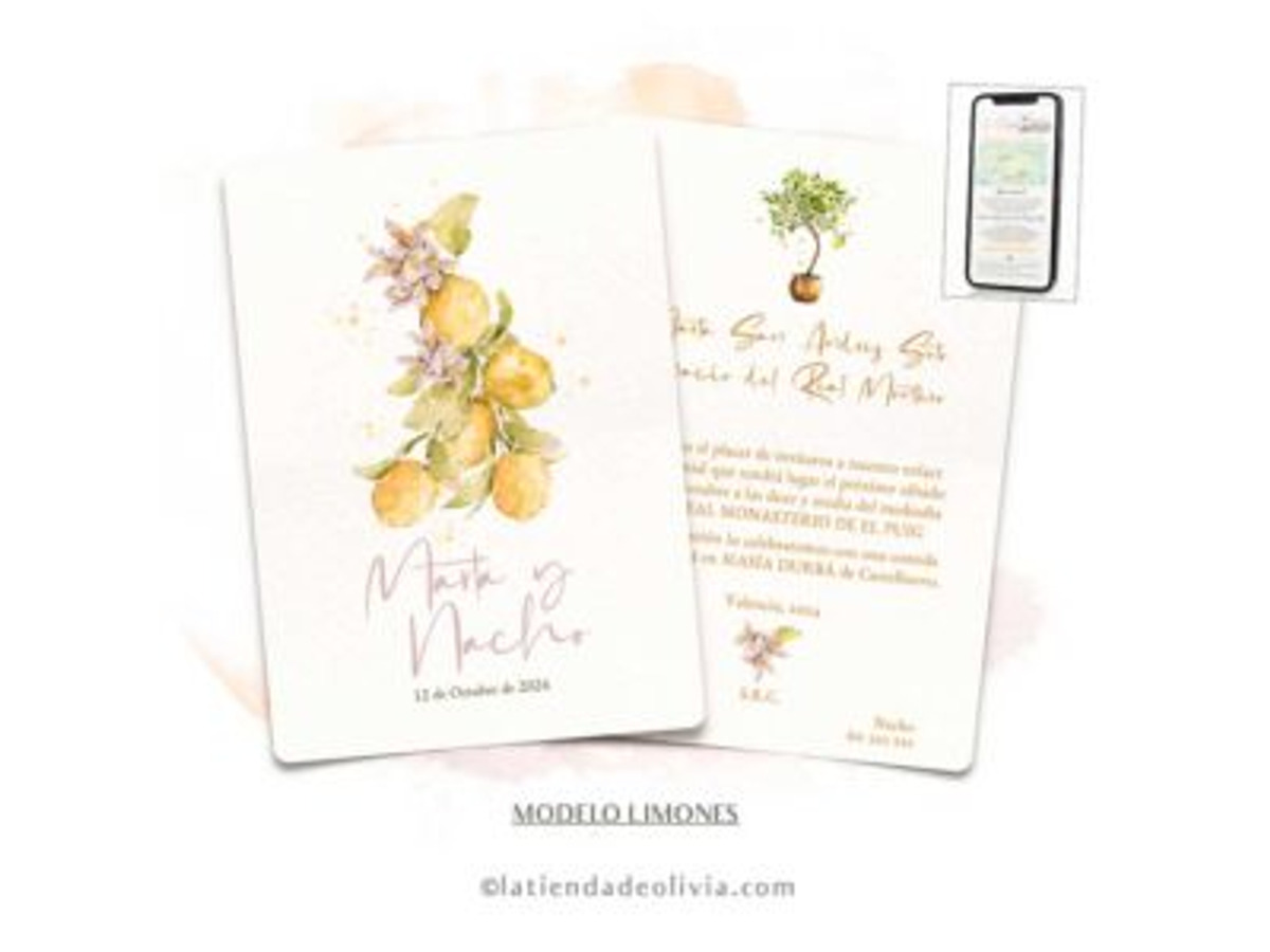Invitaciones modelo Limones