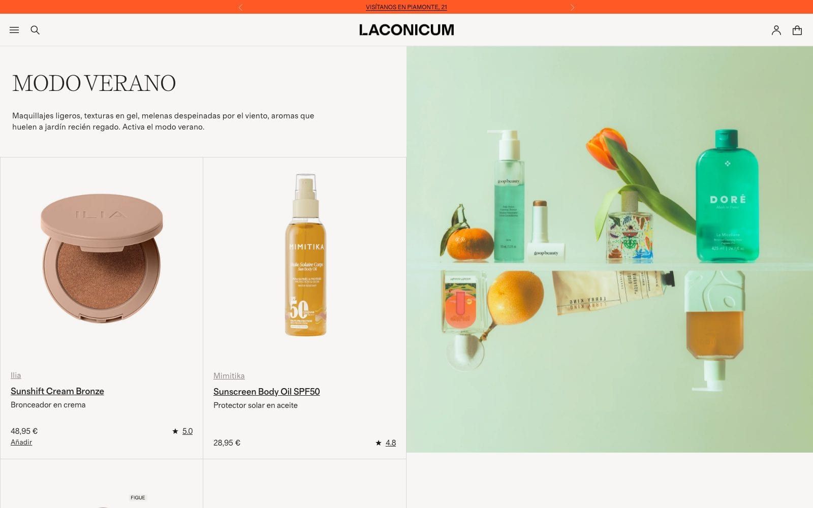 Captura real de la home de Laconicum