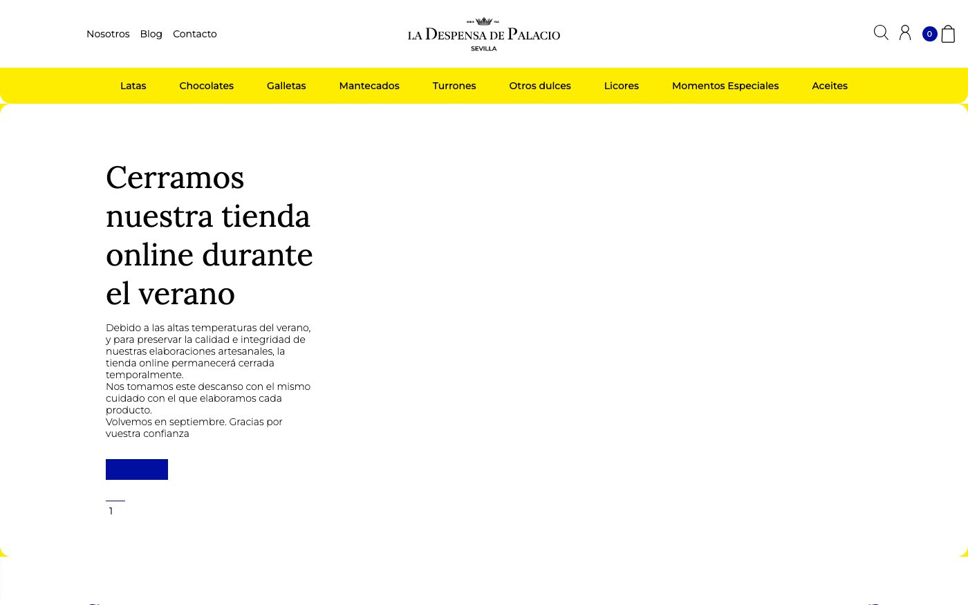 Captura limpia de la home oficial de La Despensa de Palacio