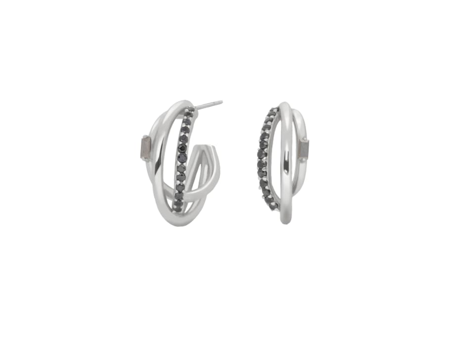 Aros Idol Negro Plata