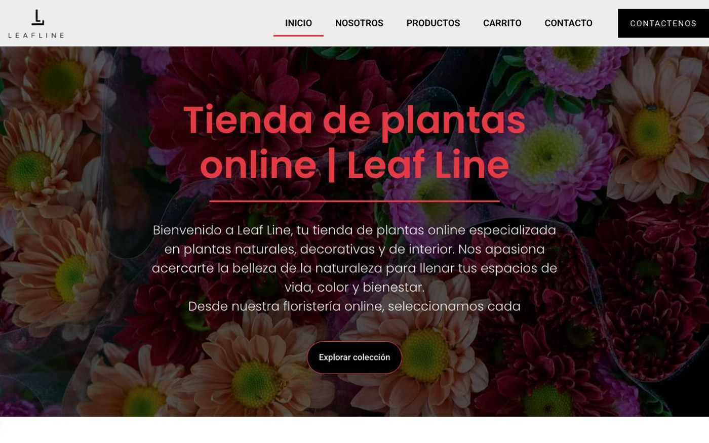 Captura limpia de la home oficial de Leafline