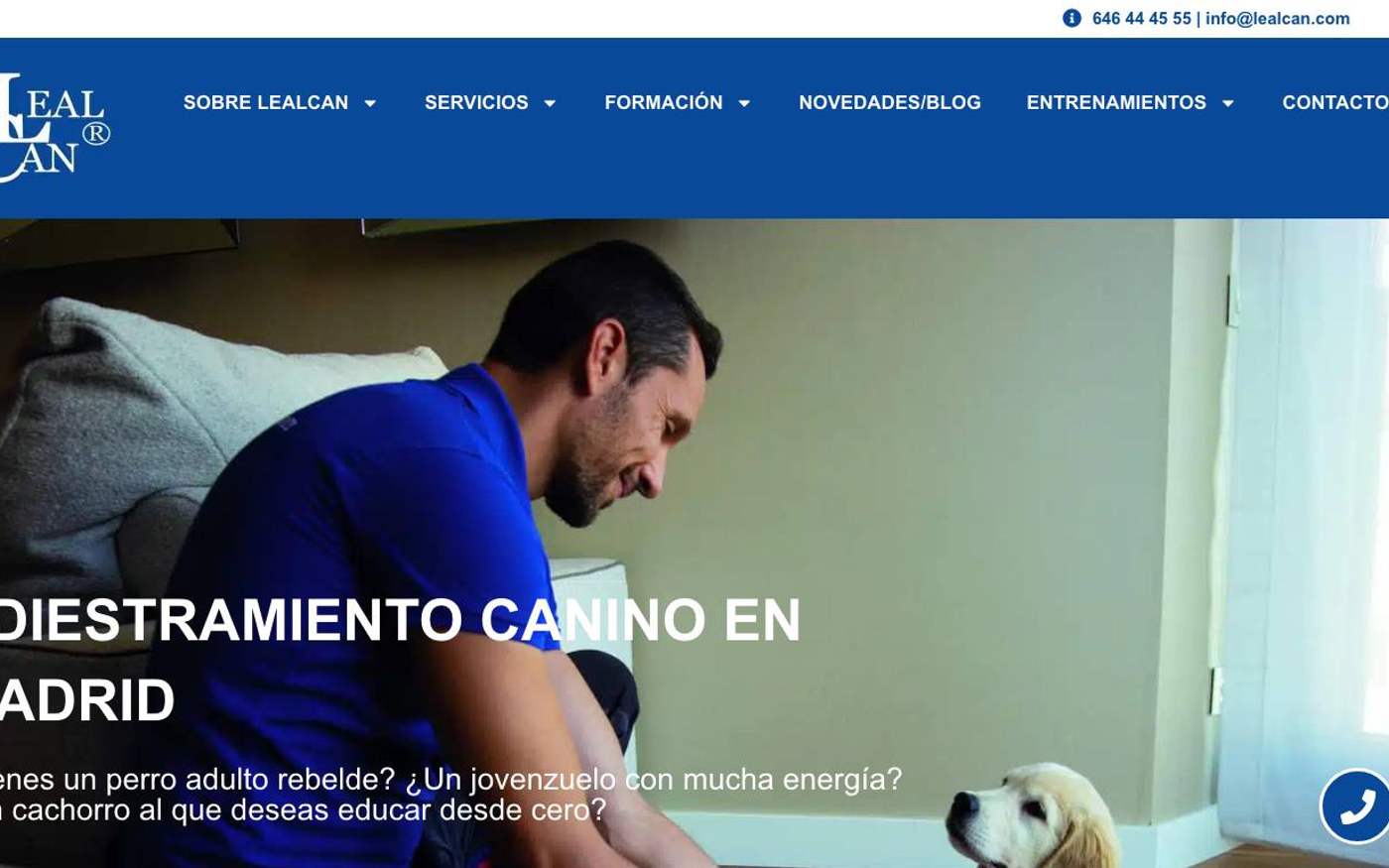 Captura de pantalla de la home de LealCan