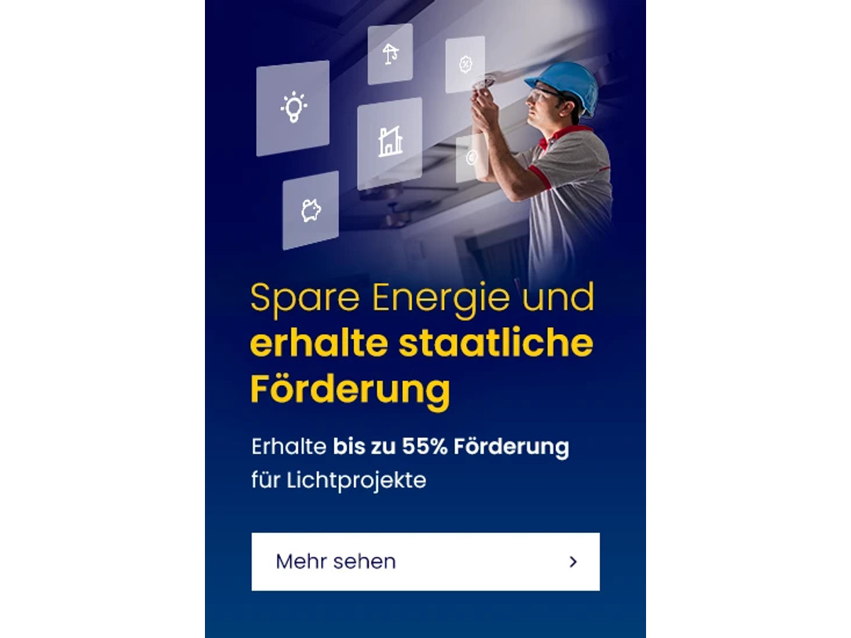 Erhalte bis zu 55 % Förderung für Lichtprojekte