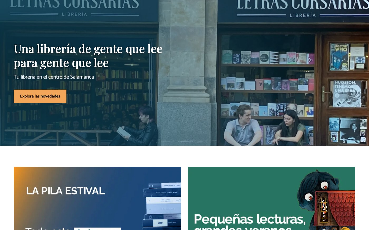 Captura limpia de la home oficial de Letras Corsarias