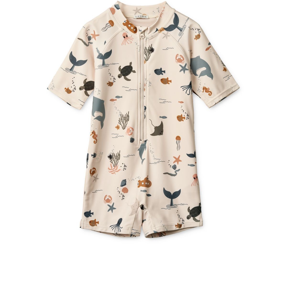 Max short-sleeved swim jumpsuit Sea creature / Sandy
