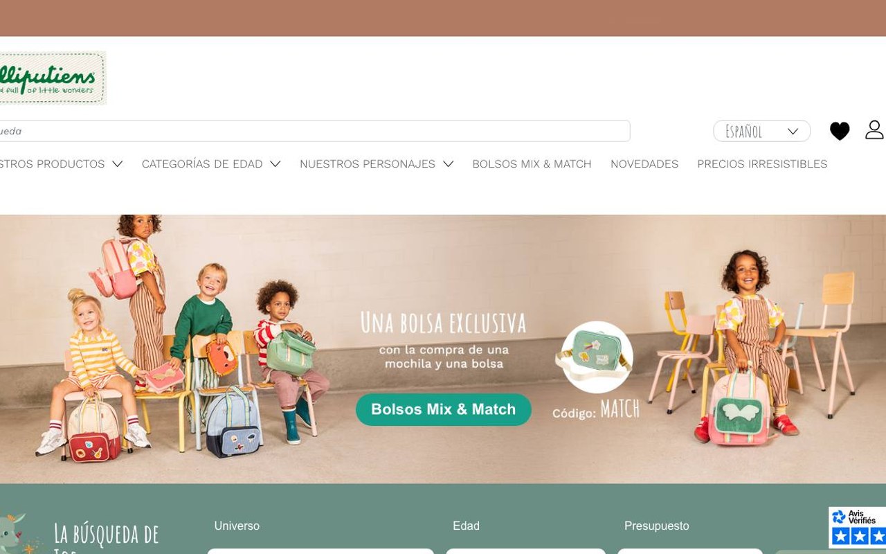 Captura de pantalla de la home de Lilliputiens
