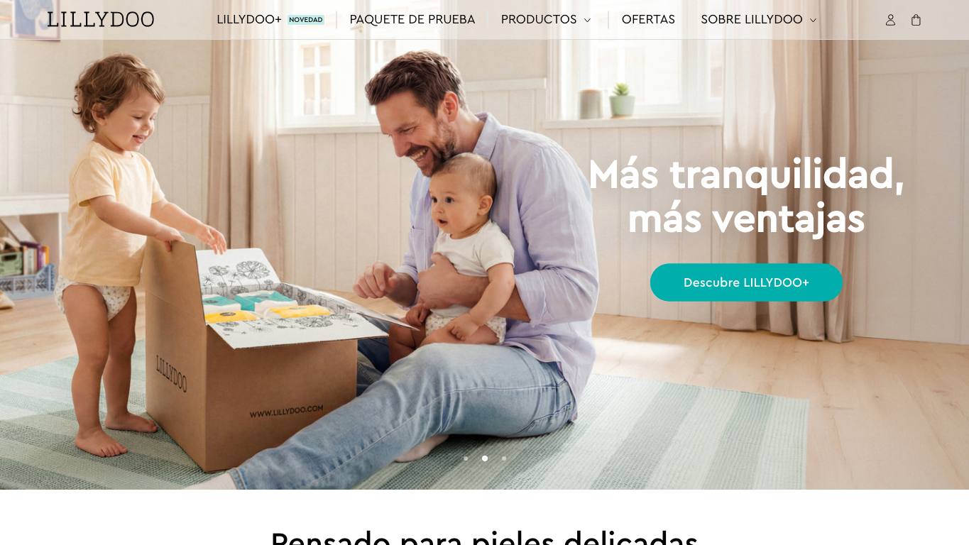 Captura de pantalla de la home de LILLYDOO