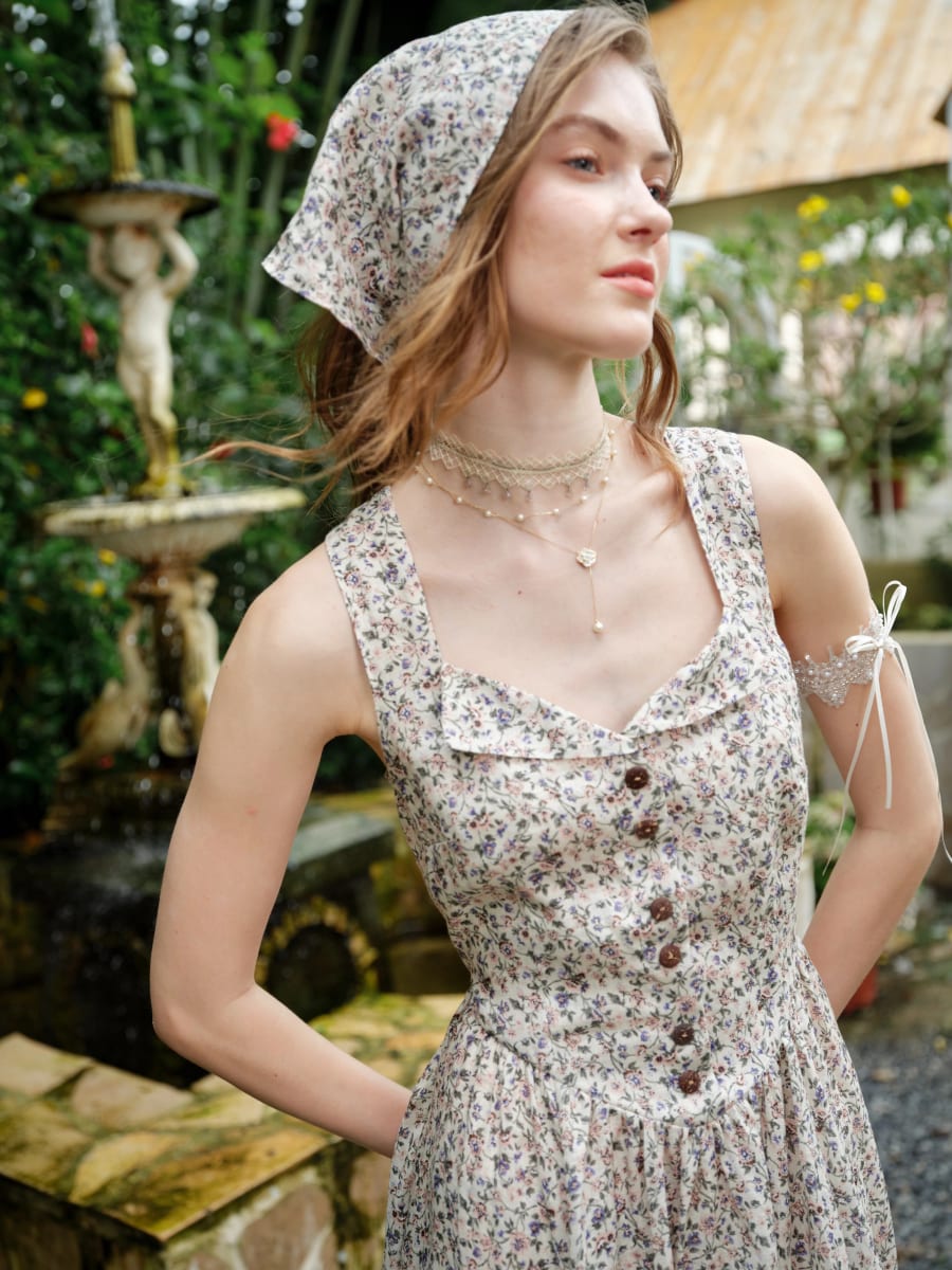 Floral Linen Bandana