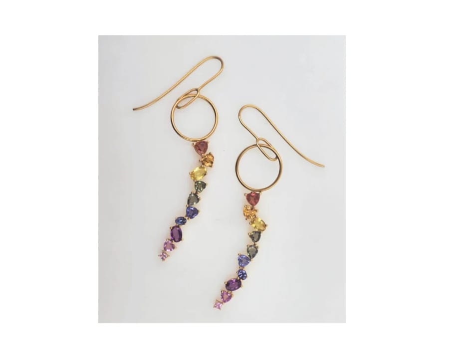 Pendientes en oro amarillo con zafiros