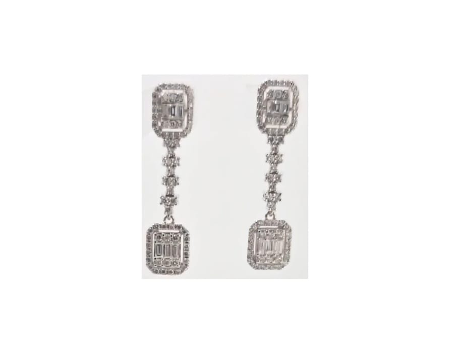 Pendientes en oro blanco con diamantes