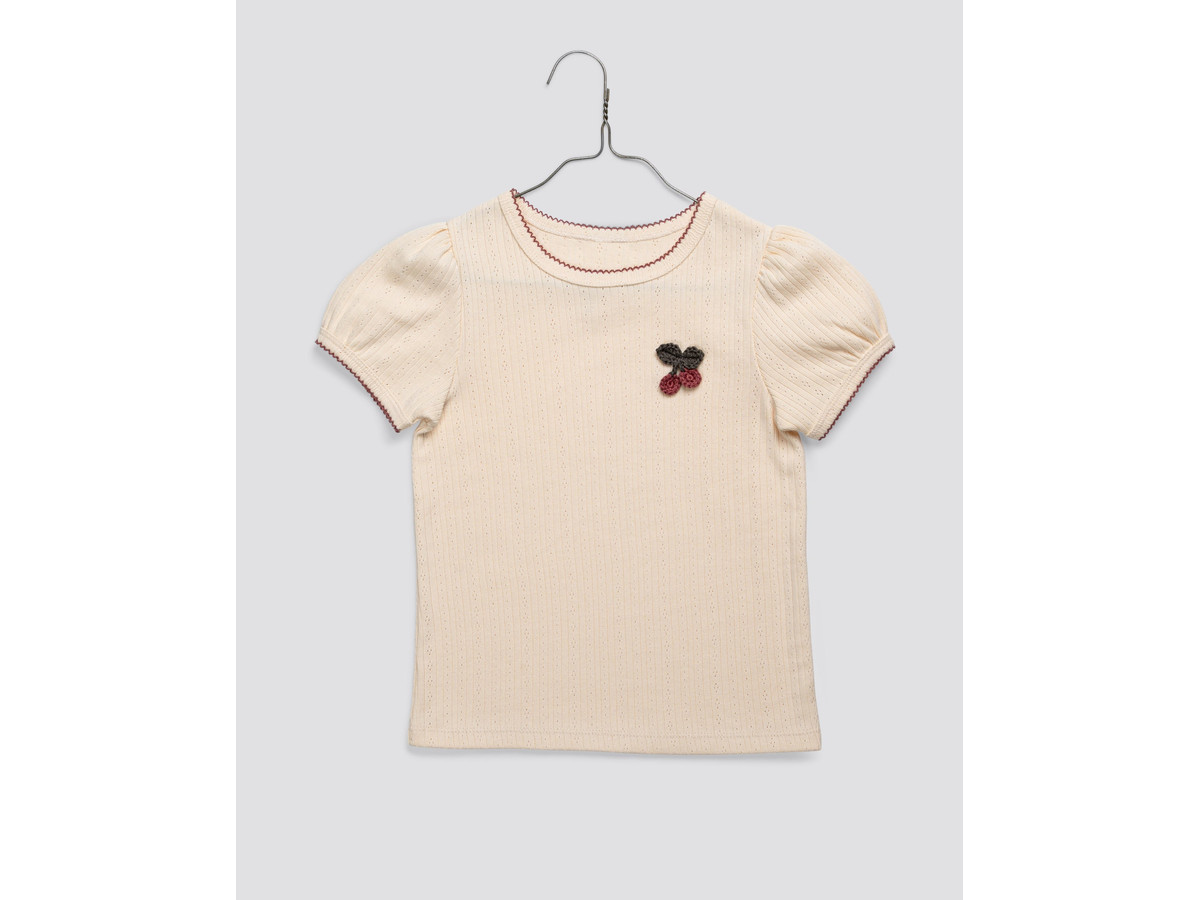 Pointelle Tshirt in Crochet Cherry