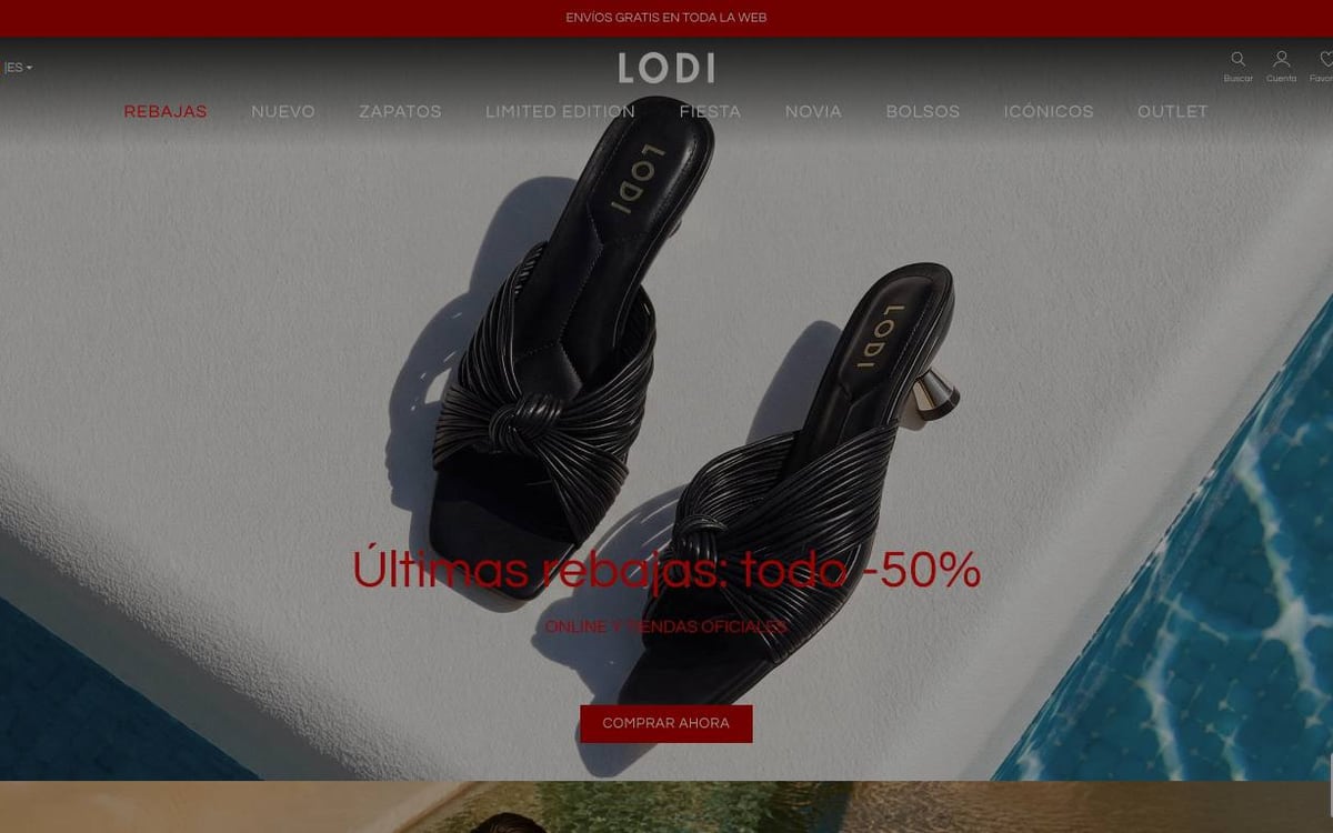 Captura de pantalla de la home de Lodi