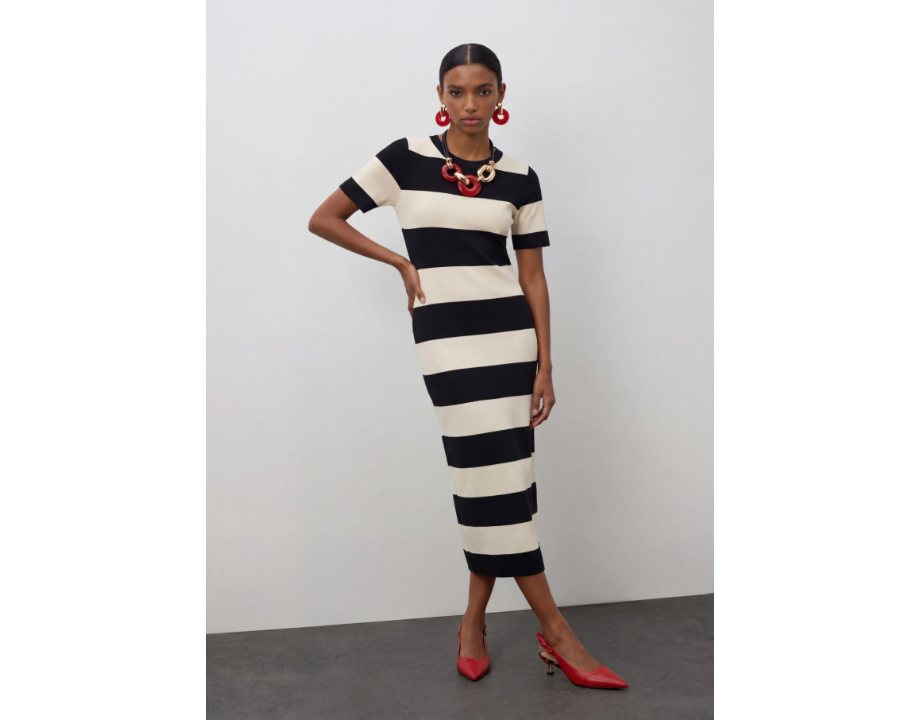 Dress Knit Stripes Two-Tone