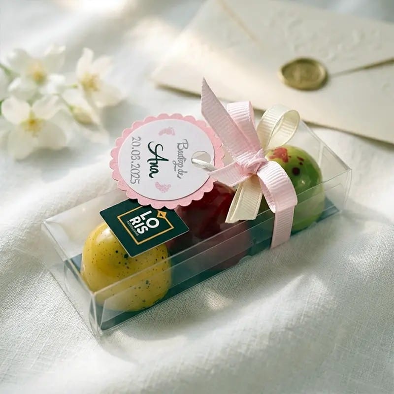 Caja regalo 3 bombones artesanales personalizable para Fiestas y Eventos