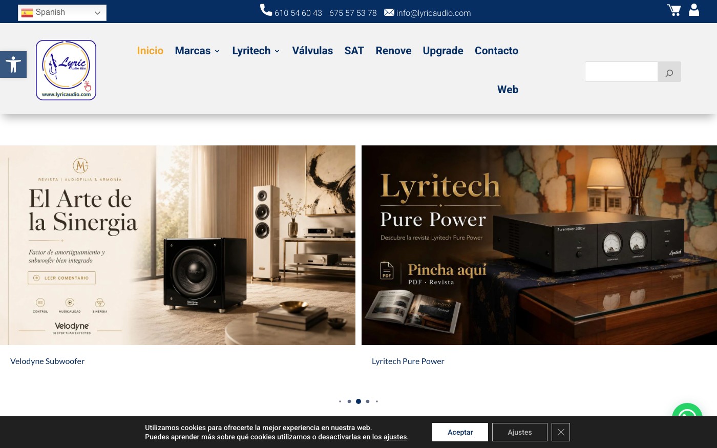 Captura limpia de la home oficial de Lyric Audio