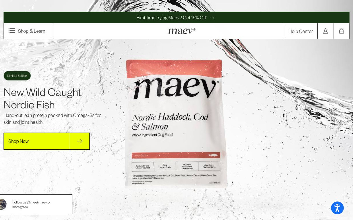 Captura limpia de la home oficial de Maev