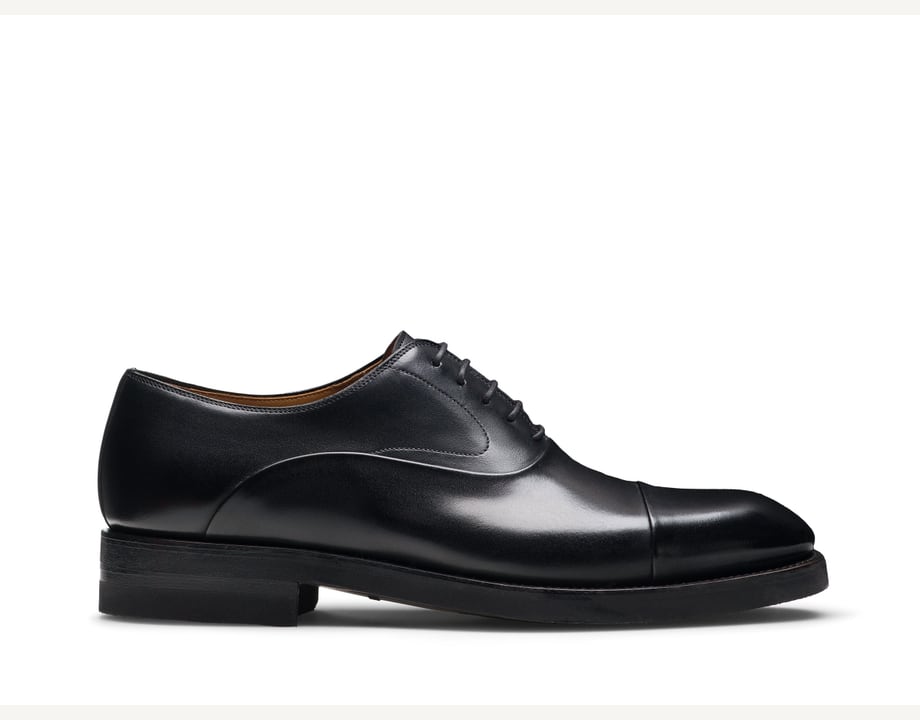 Omega Black Leather Oxfords