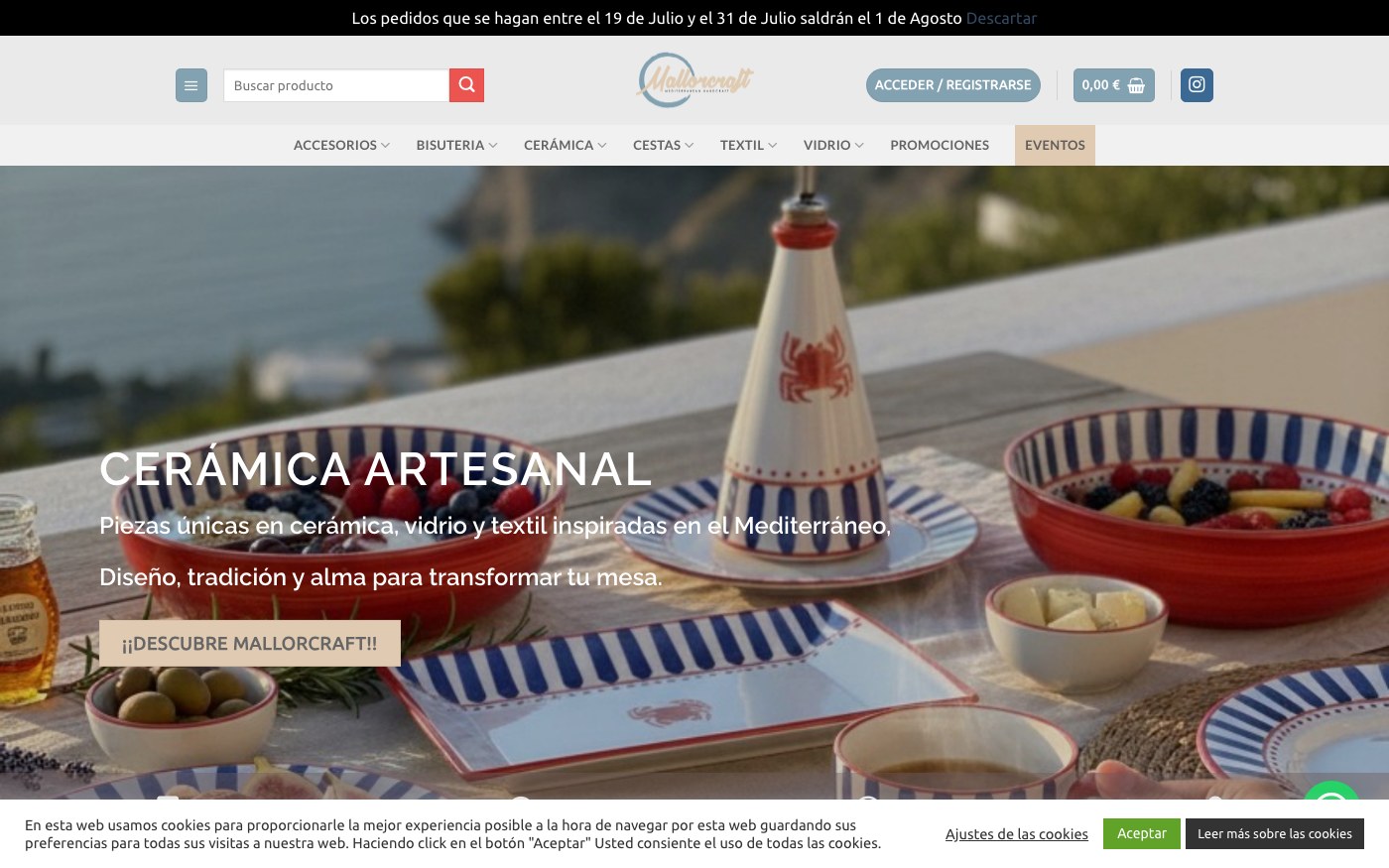 Captura limpia de la home oficial de Mallorcraft