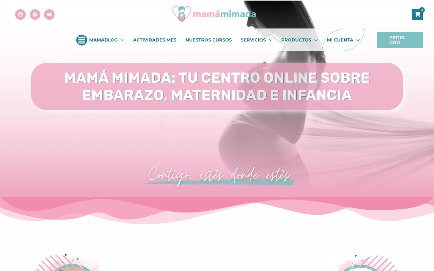 Captura limpia de la home oficial de Mamá Mimada