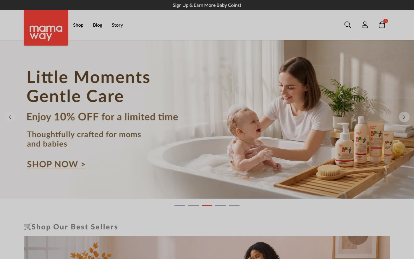 Captura de pantalla de la home de Mamaway