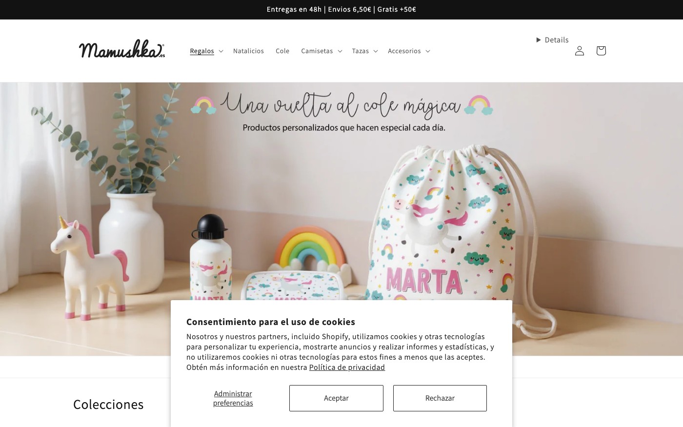 Captura limpia de la home oficial de Mamushka