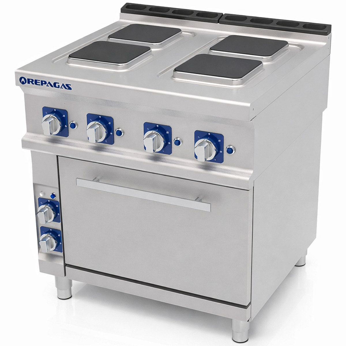 Cocina eléctrica profesional 750 de 4 placas con horno