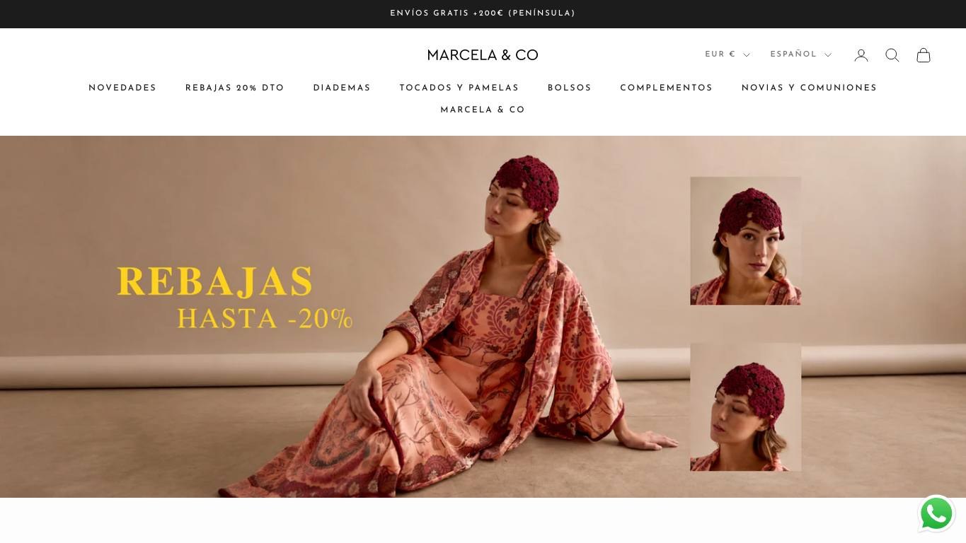 Captura limpia de la home oficial de Marcela & Co