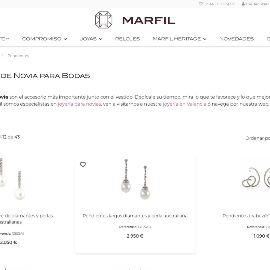 Pendientes de boda