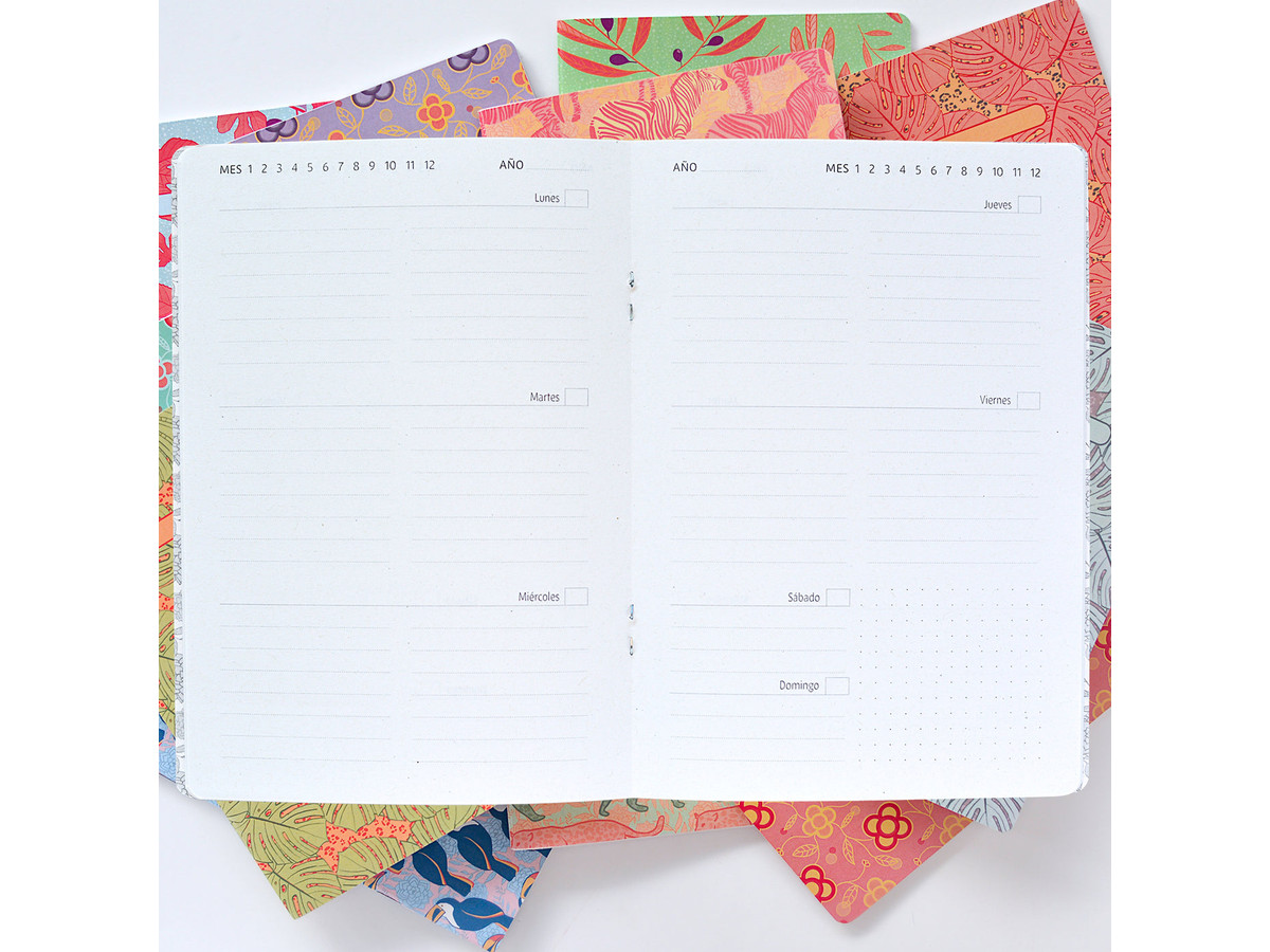 Planner semana vista sin fechas A5 trimestral