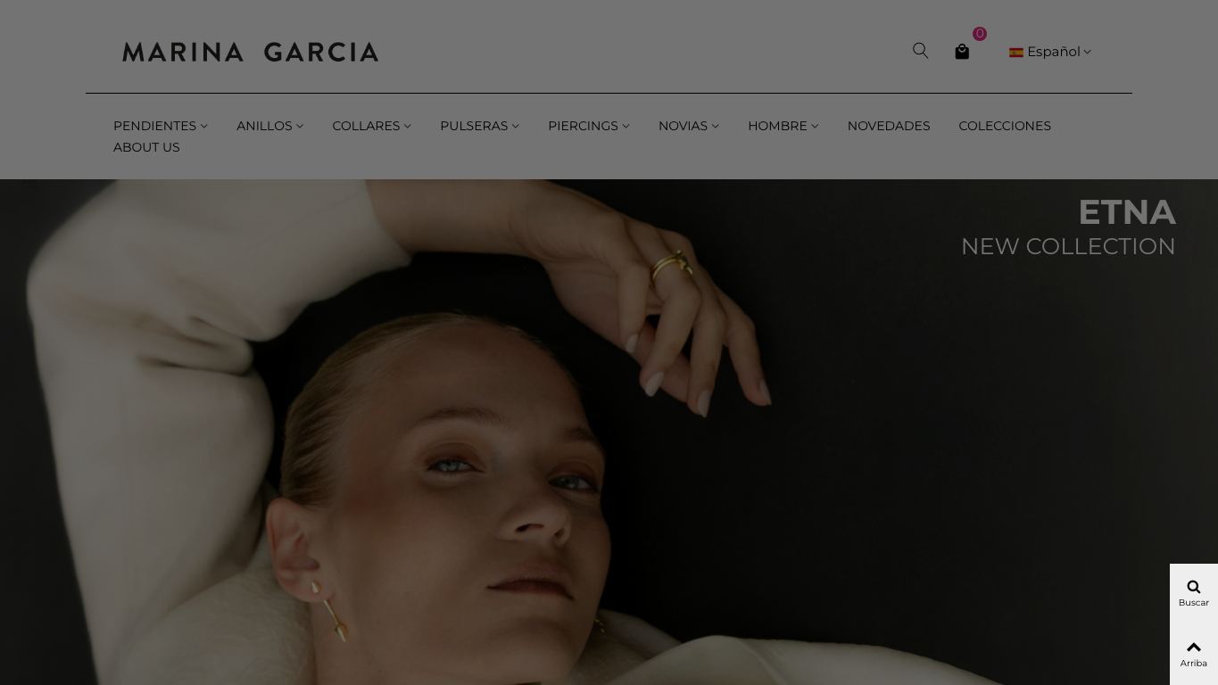 Captura real de la home de Marina García
