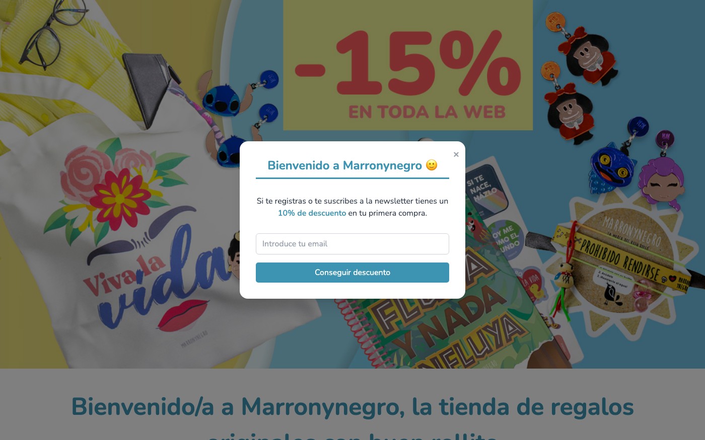 Captura de pantalla de la home de Marronynegro