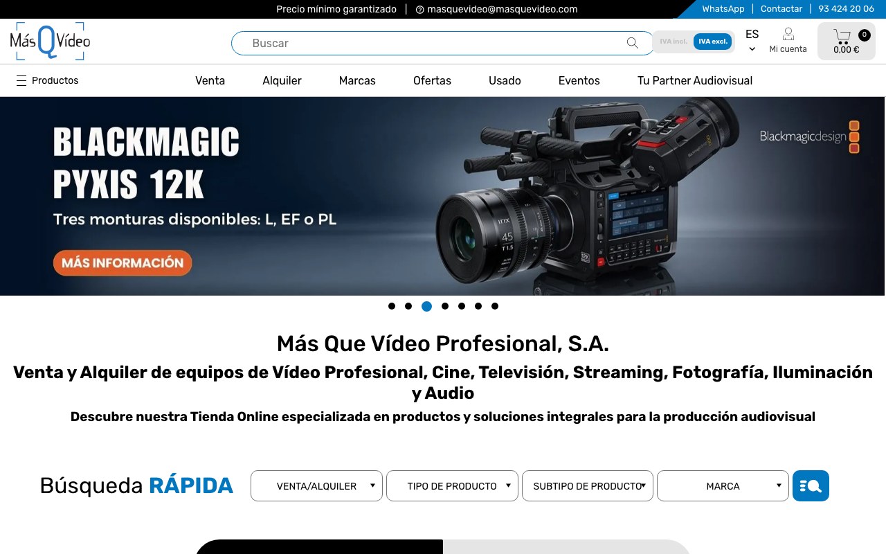 Página de inicio oficial de MasQueVideo