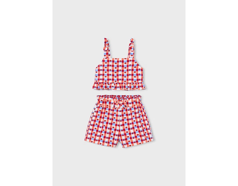 Conjunto pantalón corto niña tomate