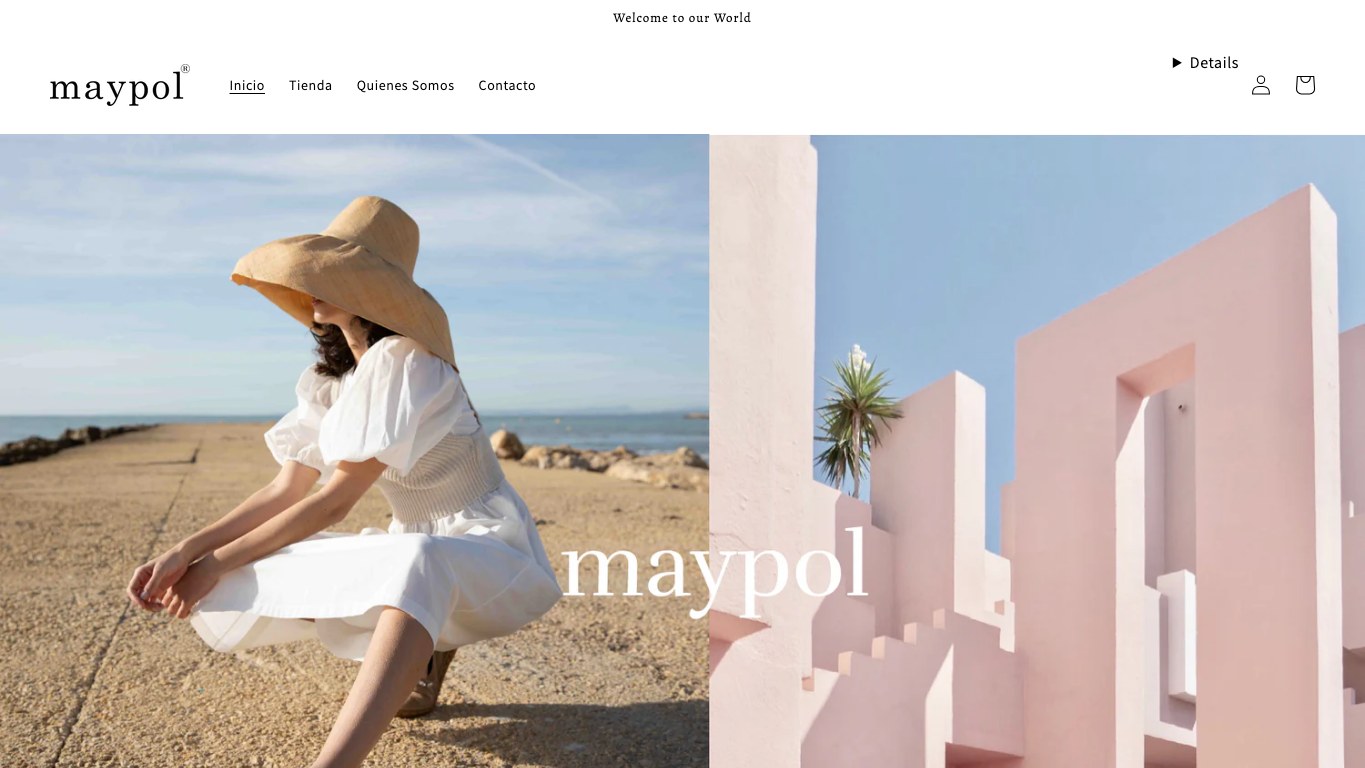 Captura real de la home de Maypol