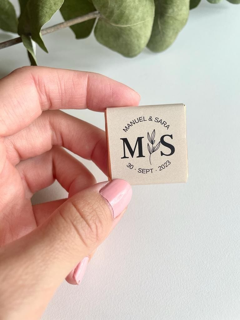 Bombones de chocolate personalizados para bodas