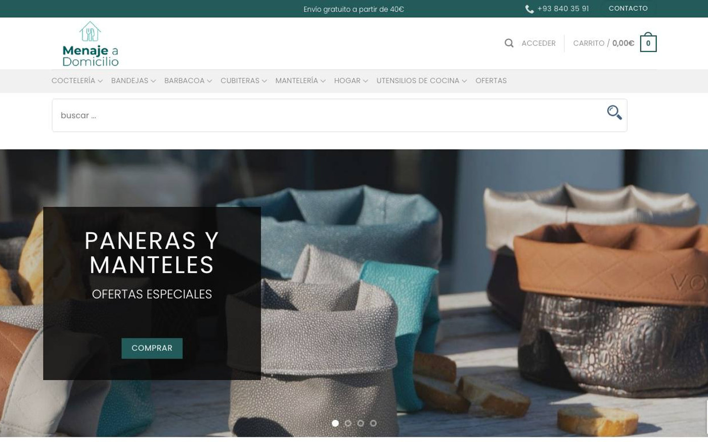 Captura limpia de la home oficial de Menaje a Domicilio