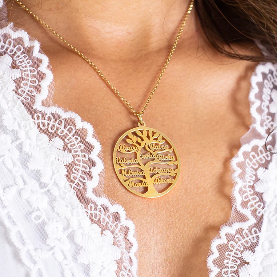 Collar arbol de la vida chapado en oro