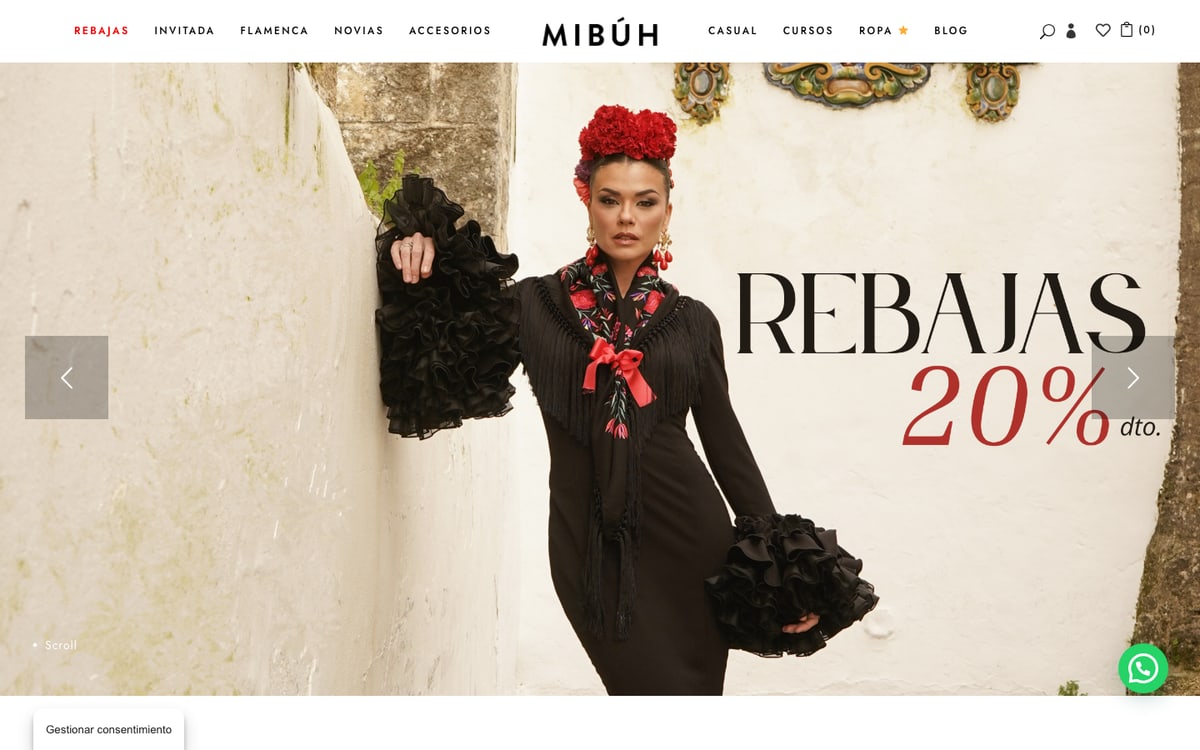 Captura real de la home de Mibúh