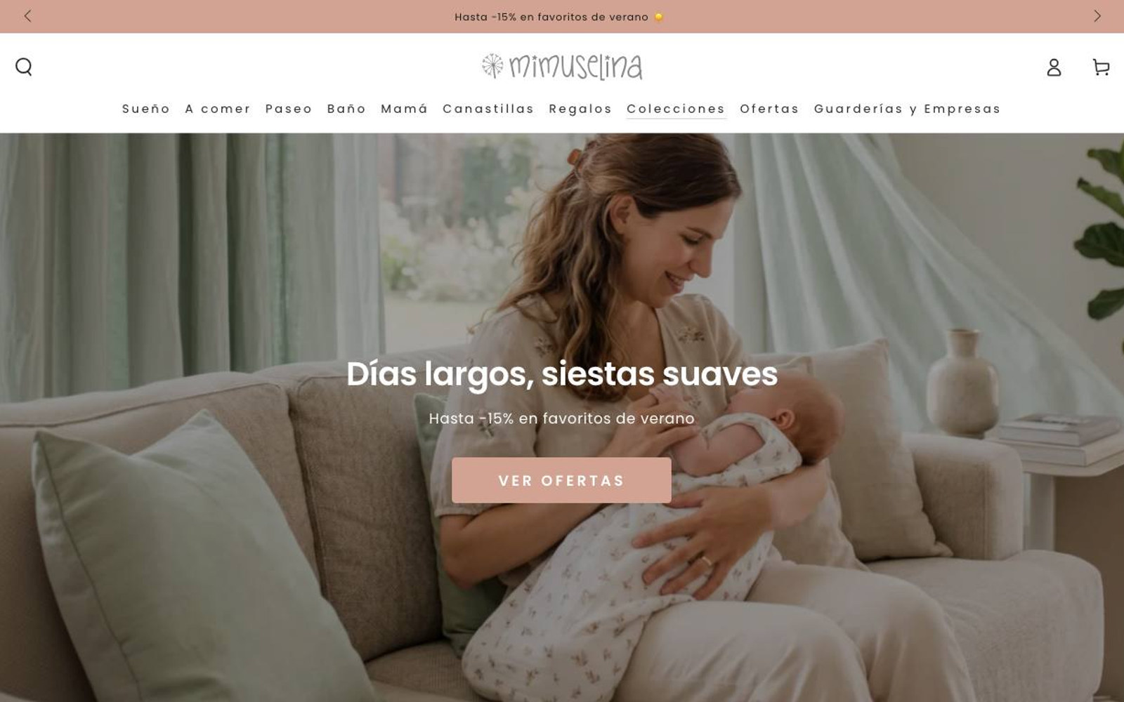 Captura de pantalla de la home de Mimuselina