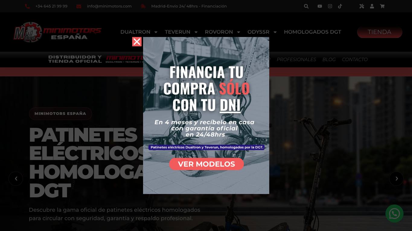 Captura limpia de la home oficial de Minimotors España