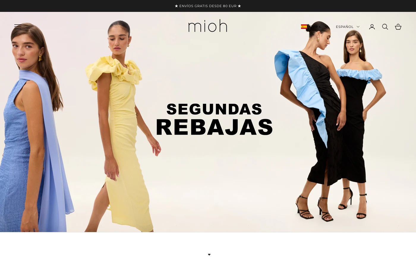 Captura de pantalla de la home de MIOH