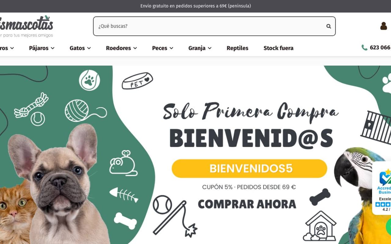 Captura limpia de la home oficial de MisMascotas