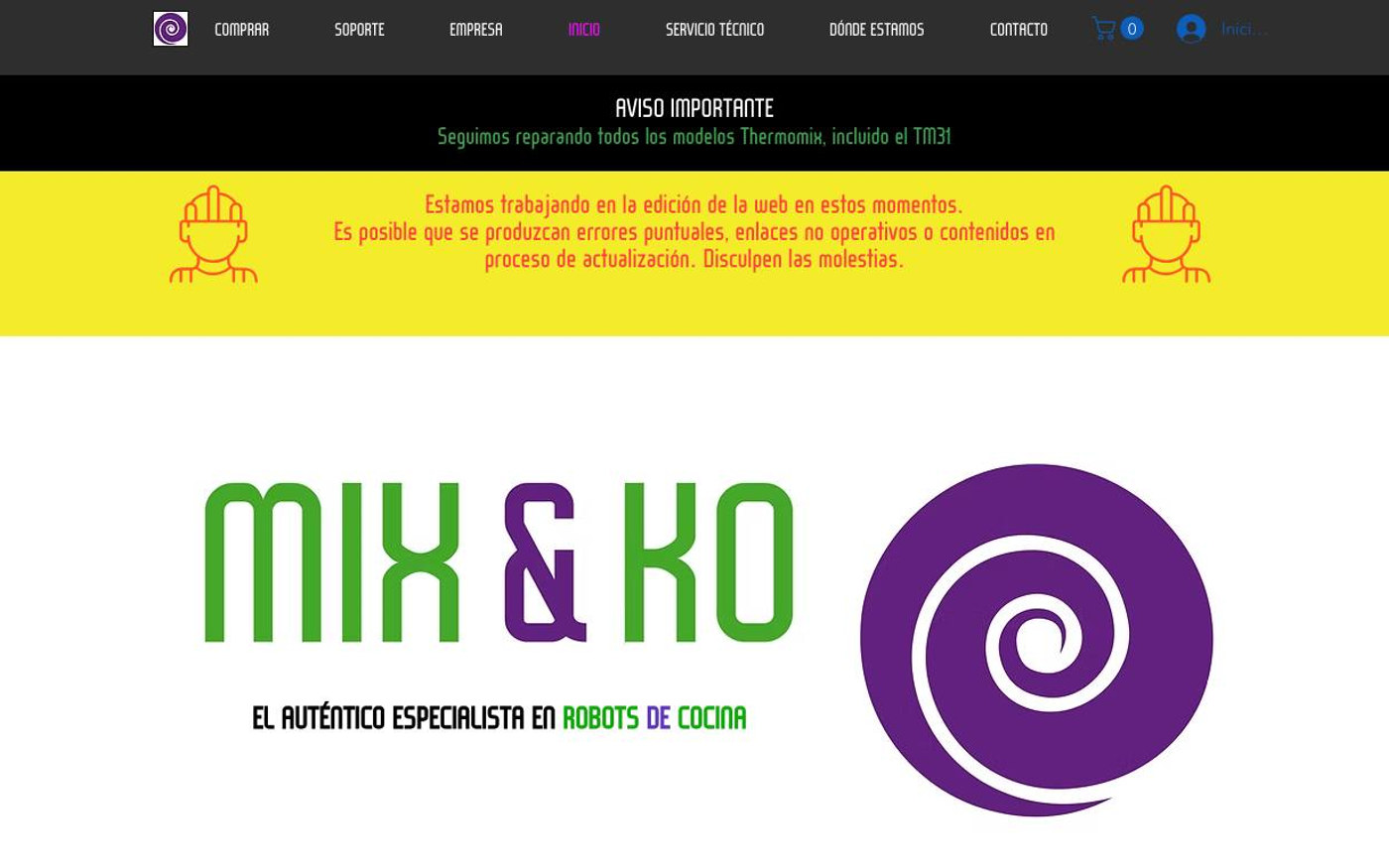 Captura limpia de la home oficial de Mix&Ko