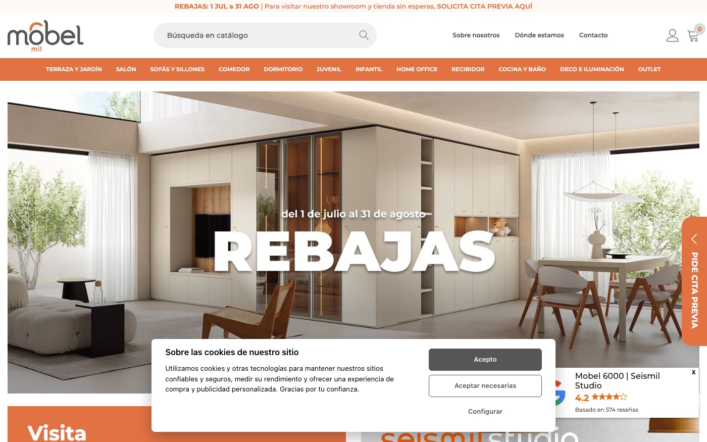 Captura limpia de la home oficial de Mobel 6000