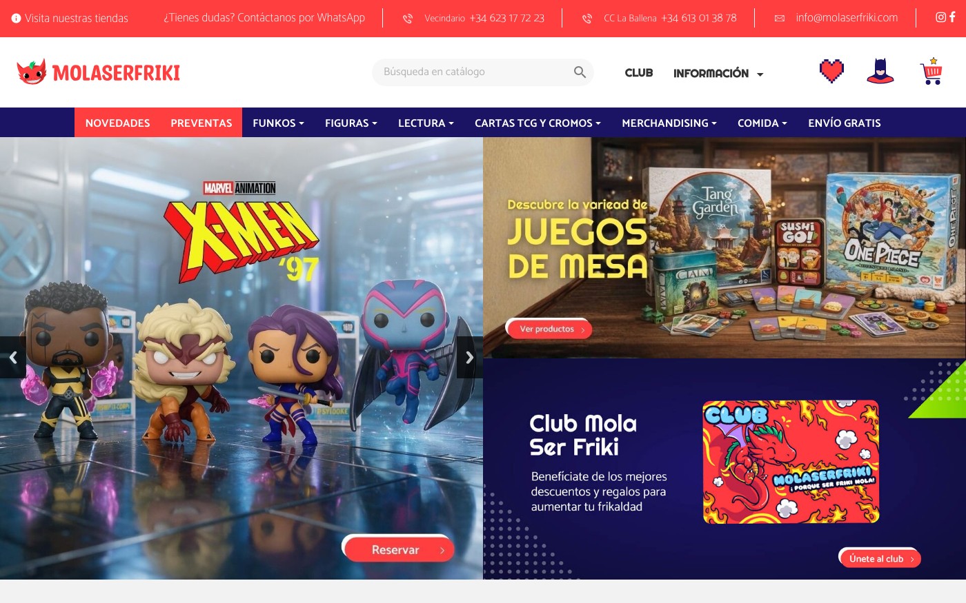 Captura de pantalla de la home de MolaSerFriki