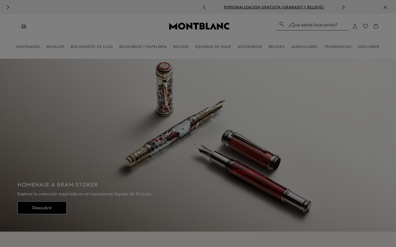 Captura limpia de la página oficial de Montblanc
