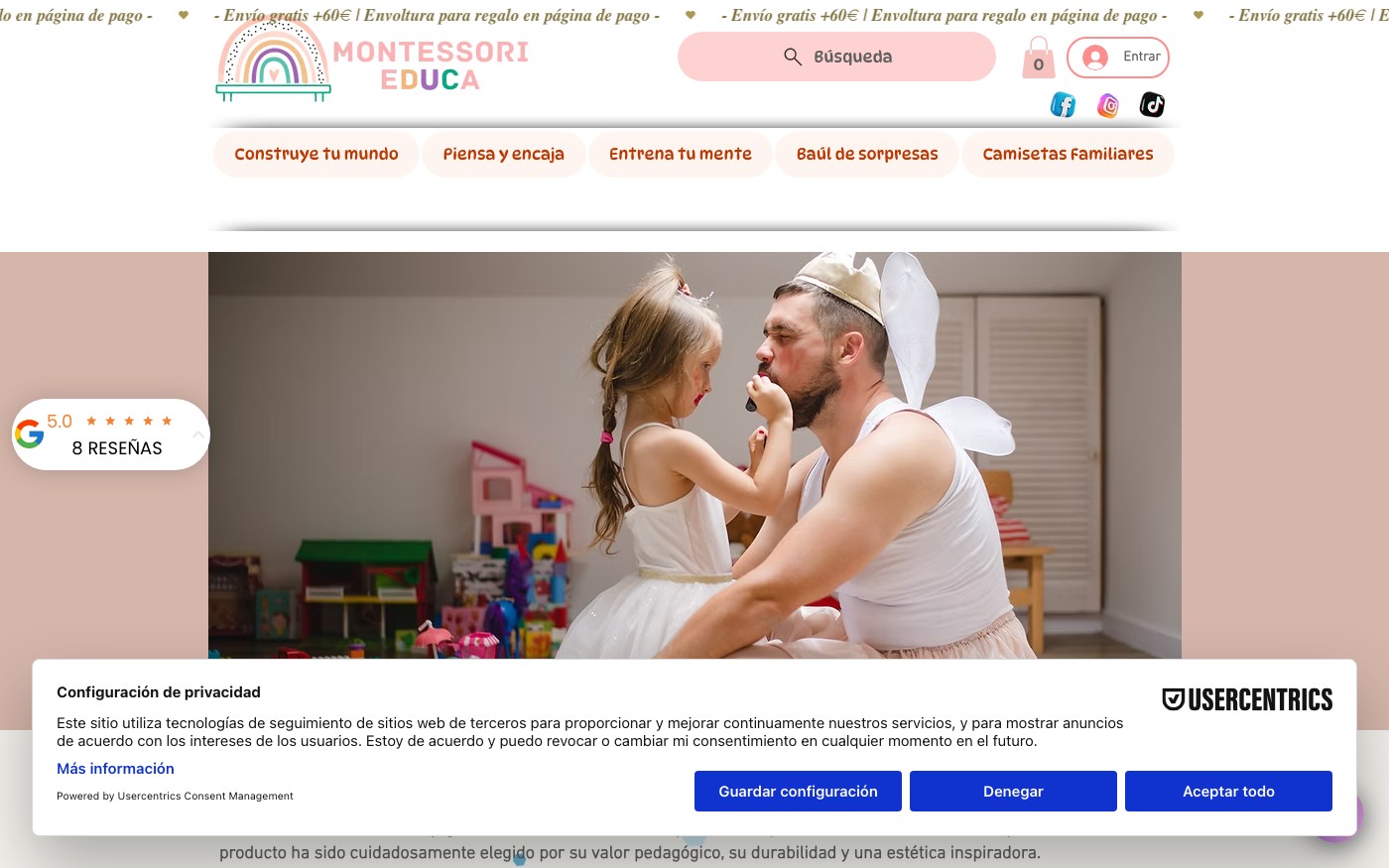 Captura limpia de la home oficial de Montessori Educa