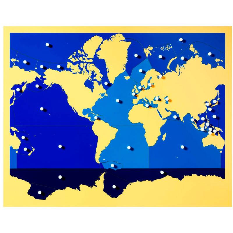 Mapa Montessori de Mares y Océanos
